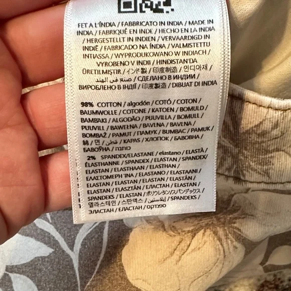 GUESS Taupe Floral Spring Straight High Girly Jeans with Cream Print - Picture 7 of 11